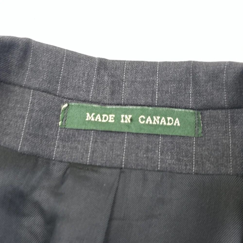Lauren Ralph Lauren Suit Jacket Mens‎ 42R Gray Pinstripe Wool Notch Lapel Canada